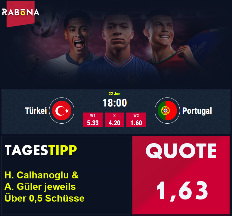 Türkei gegen Portugal Wetten: Der beste Tipp EURO 2024