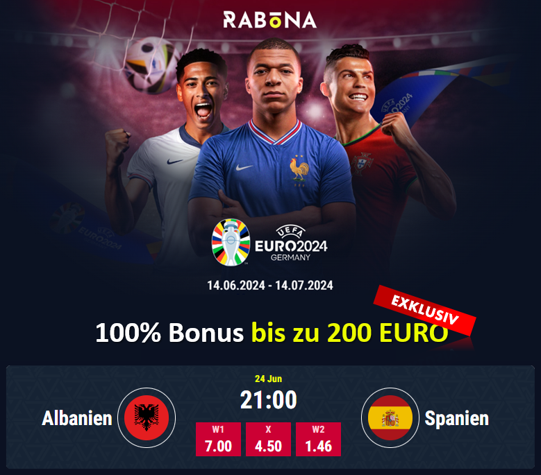 Albanien gegen Spanien Wetten mit Bonus EM 2024