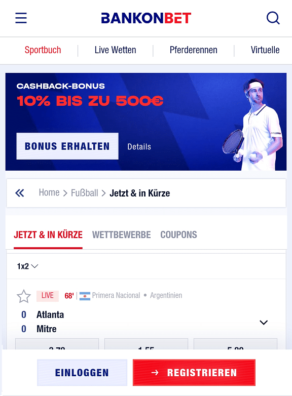 Bankonbet Mobile Screenshot