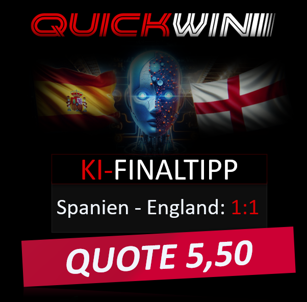 KI Ergebnis-Tipp Spanien vs. England 14.7.2024