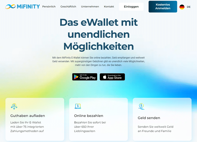 Homepage von MiFinity