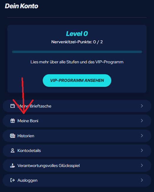 Beispielbild Bonus freischalten BetBeast