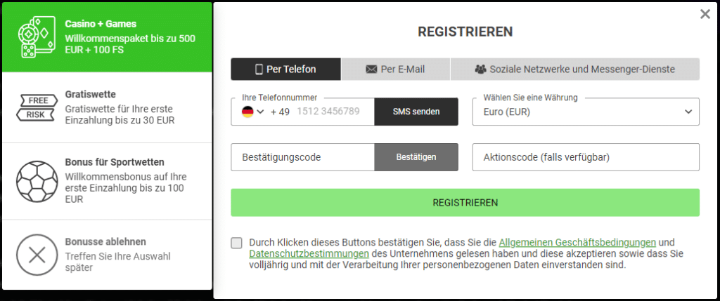 Fansport Bonusauswahl Beispielbild