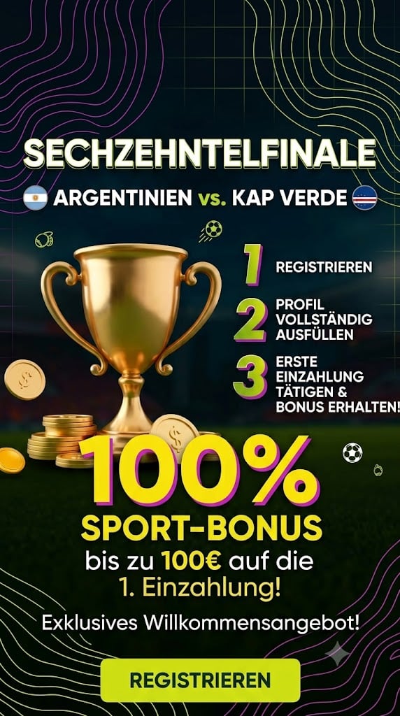 Spinbetter WM Bonus zum Sechzehntelfinale Argentinien vs. Kap Verde.