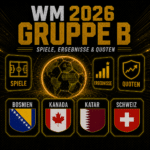 WM 2026 Gruppe B. Alle Spiele, Ergebnisse und Quoten.