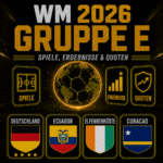 WM 2026 Gruppe E. Alle Spiele, Ergebnisse und Quoten.