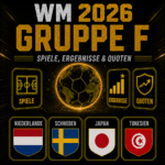 WM 2026 Gruppe F. Alle Spiele, Ergebnisse und Quoten.