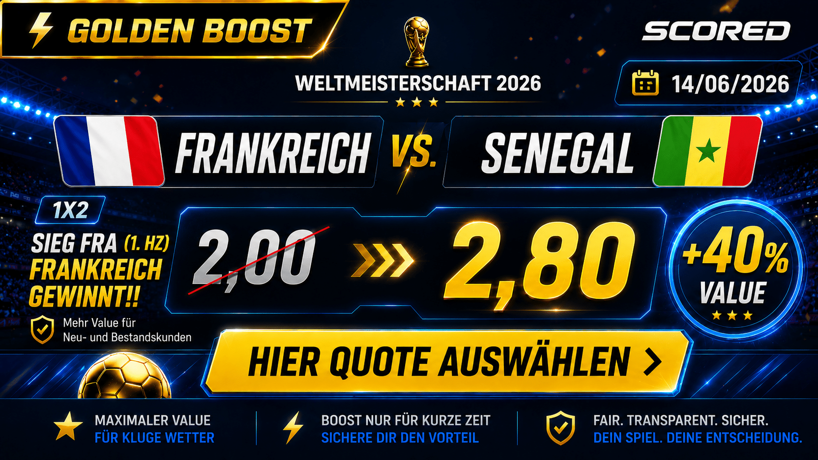 Beste Quote zum WM-Dienstag