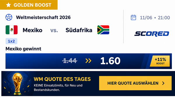 WM Wettquote Mexiko gegen Südafrika 