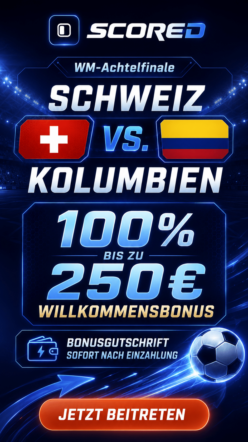 WM Bonus Scored Schweiz - Kolumbien