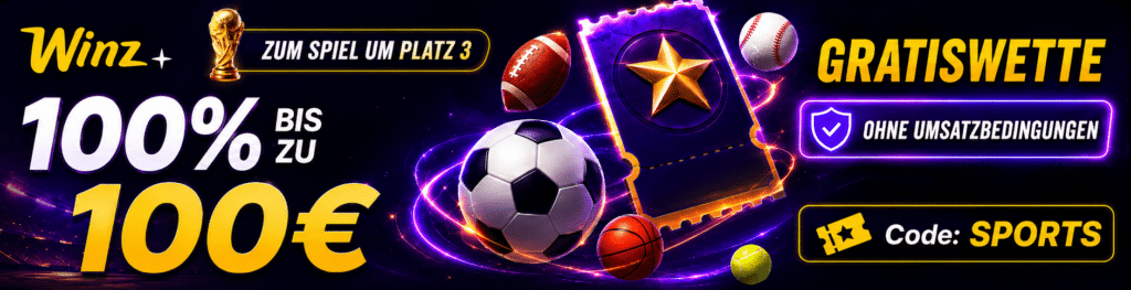 Bestes Bonusangebot zu Frankreich gegen England 100€ Gratiswette Spiel um Platz 3