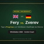 Grafik zum Tennis-Halbfinale Fery gegen Zverev in Wimbledon 2026