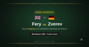 Grafik zum Tennis-Halbfinale Fery gegen Zverev in Wimbledon 2026