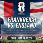 Grafik zum Spiel um Platz 3 Frankreich gegen England 2026